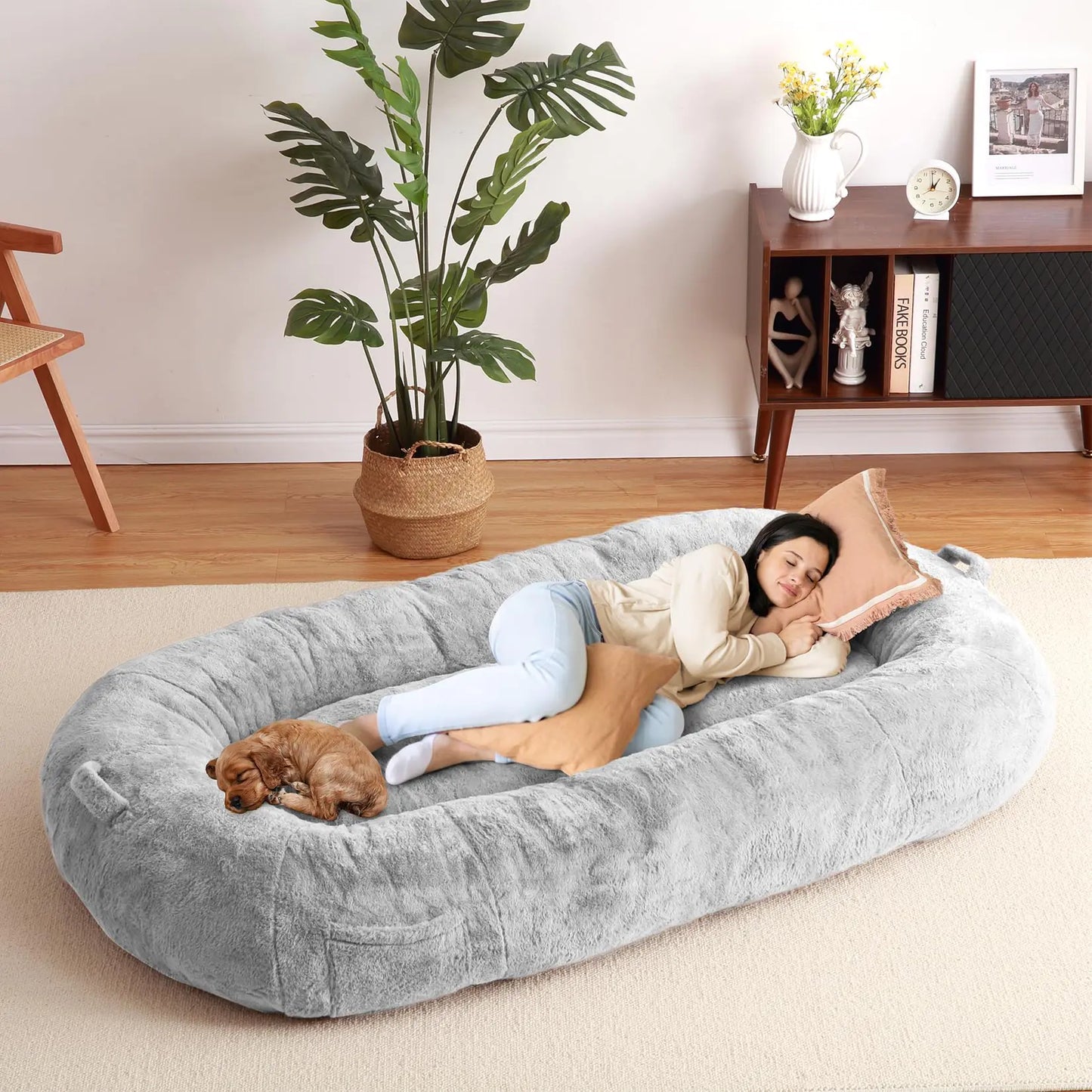Giant Dog Bed for Men and Women 75"x48"x14" - Washable & Plush Dog Bed for People Suitable for Adults,Human-Sized Bed