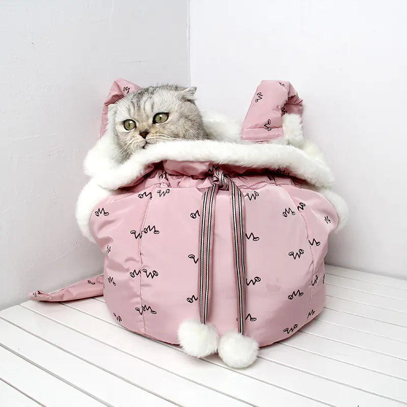 Winter Pet Cat and Dog Warm Front Carrier Backpack