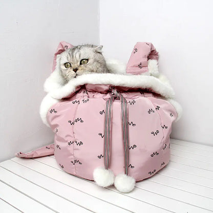 Winter Pet Cat and Dog Warm Front Carrier Backpack